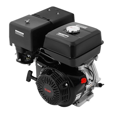 Gas Engine Motor 15HP 420CC 4 Stroke OHV Single Cylinder Horizontal Gasoline Petrol Engine Go Kart Motor Manual Recoil Starter 9KW 3600RPM 190F Air Cooling Garden Tiller Cultivator Motor (Black)