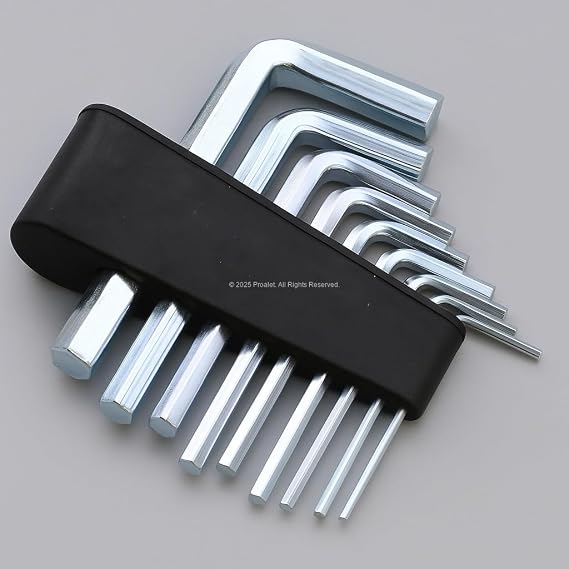Kendo 9 Piece Alyan Set, Chrome Plated, Alyan Key Set, Hardened Steel, Practical Carrying Apparatus, Durable, Repair Tool