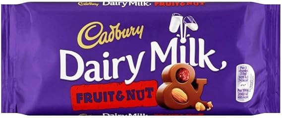 Cadbury Dairy Milk Fruit & Nut 120g Cadbury Dairy Milk Fruits and Nuts 120g