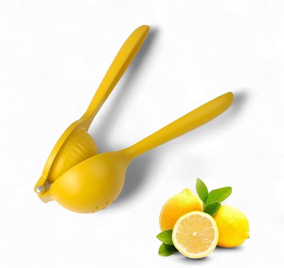 Deconox Paslanmaz Çelik Statik Boyalı Limon ve Narenciye Sıkacağı | Ergonomik ve Dayanıklı | 24cm (SARI)