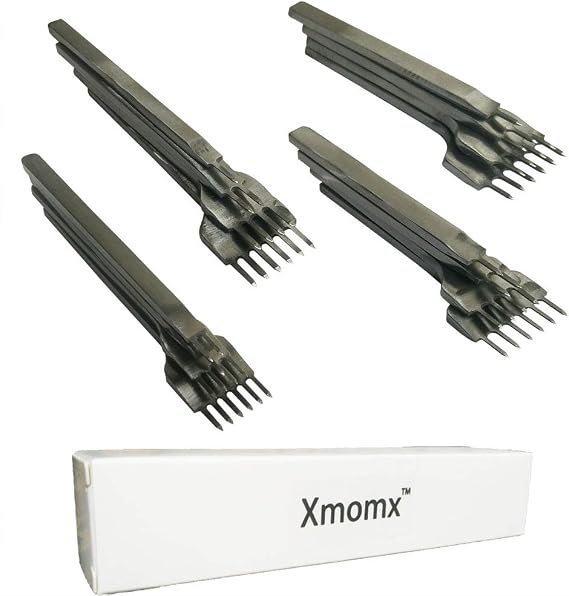 1+2+4+6 Prong Graving Leather Craft Tools Hole Lacing Punch Chisel DIY Stitching Tool Set 3,4,5,6 MM (6mm)