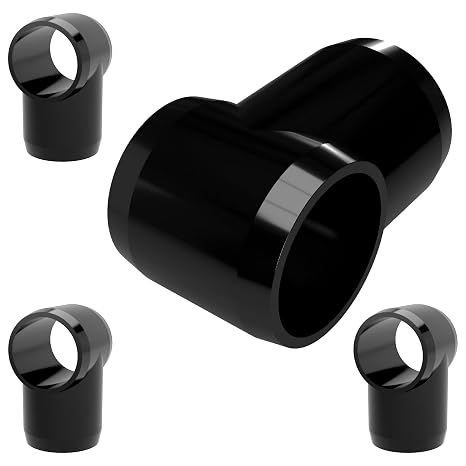 FORMUFIT F001STE-BK-4 Slip Tee PVC Fitting, Furniture Grade, 1" Size, Black (Pack of 4)