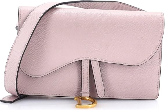 Pre-Loved Saddle Rectangular Belt Bag Leather, Pink