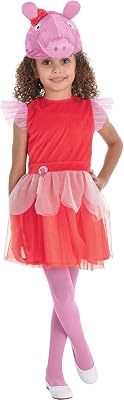 Party City Glitter Peppa Pig Dress Costume for Kids - Costume Includes Dress, Hat with Ears & Bow, and Pink Tights - Costumes for Halloween, Birthday Parties, Themed Events