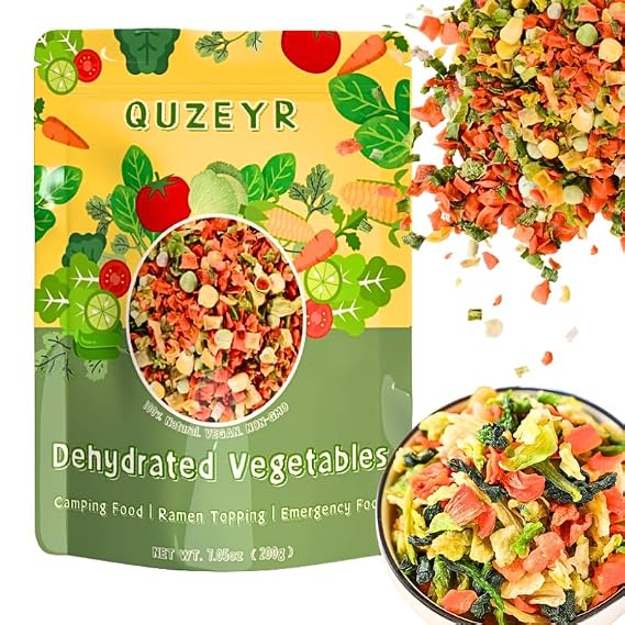 7.05 oz Dehydrated Vegetable Flakes, 7 Dried Vegetable for Ramen Toppings