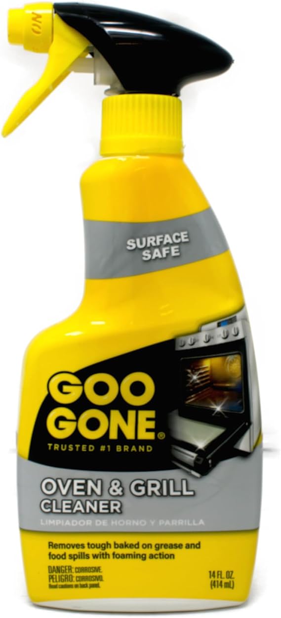 Goo Gone Oven & Grill Cleaner, Surface Safe, Removes Tough Baked-On Grease & Food Spills, Foaming Action, 14 fl oz