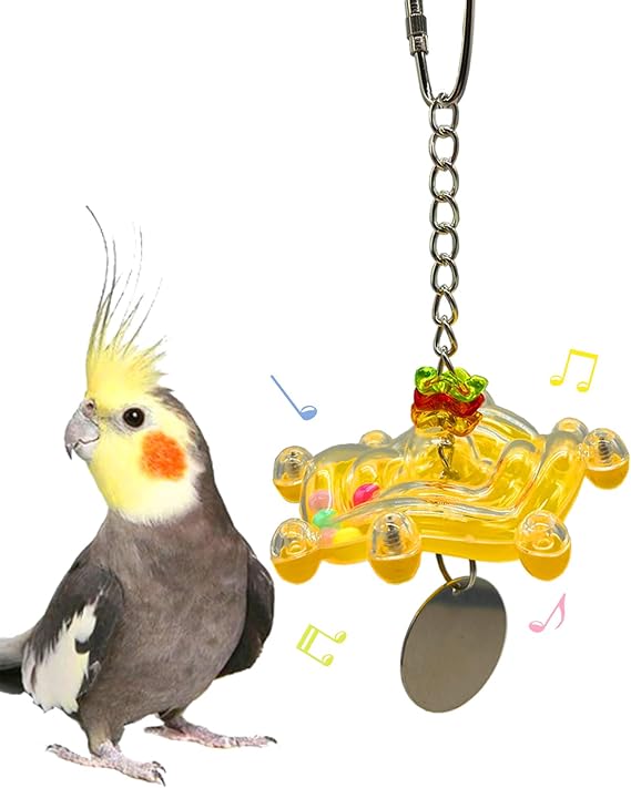 Bird Toys, Parakeet Rotating Spinner Wheel Toy Bird Cage Accessories for Small-Medium Parrots