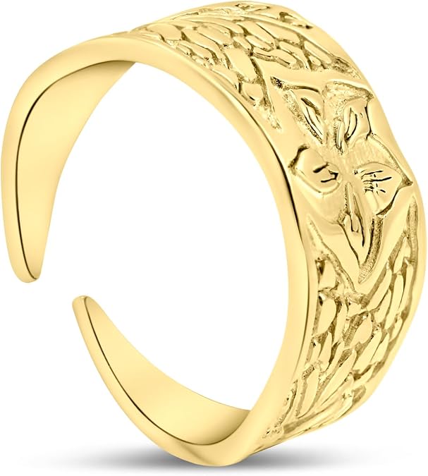 Adjustable Flower Ring - 14K Gold Plated over 925 Sterling Silver Customizable Spiral Ring, Dainty Flexible Flower Ring, Wrap and Fit to Every Finger, Handmade Jewelry Rings for Women