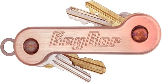 KeyBar Copper Key Organizer EDC Tool | Everyday Carry Compact Key Holder Multi-Tool and Keychain Organizer with Pocket Clip (Holds up to 12 Keys) Made in the USA