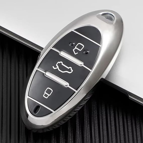 TPU Car Smart Key Shell Case Bag Fob Shell Cover for FAW Besturn T33 T77 T99 Key Holder Protector Accessories(Silver case)