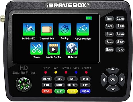 Satellite Finder,V10 Finder Max HD Satellite TV Signal Finder DVB-S/S2/S2X Digital Handheld Signal Meter Satellite Finder H.265 4.3Inch LCD for Adjusting Sat Dish