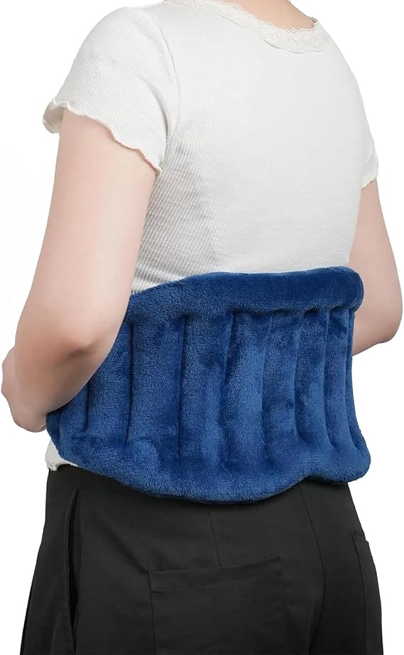 Microwave Heating Pad for Lower Back, Waist, Periods Cramps Pain Relief - Wearable Microwavable Heating Pads Heating Pad with Flax Seed for Hot & Cold Therapy, Unscented Heat Pack（Navy Blue）