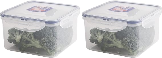 LocknLock Square 1.2ltr (155 x 155 x 87mm) (Pack of 2)