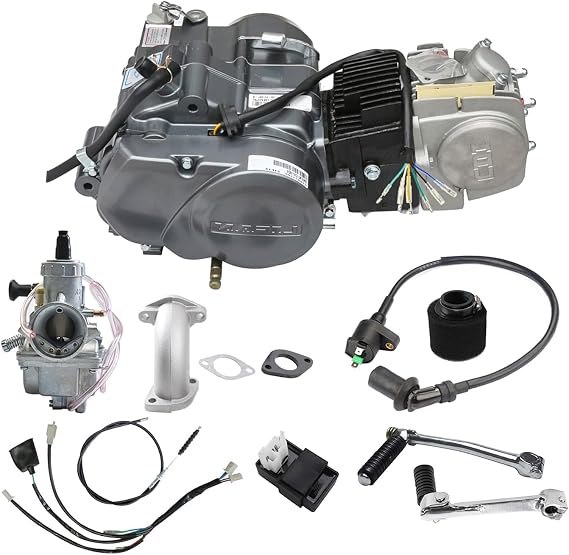 Lifan 140CC Engine 4 Stroke Racing Engine, Horizontal Single Cylinder Motor Engine CDI Kick Starter Manual Clutch for Pit Dirt Bike CRF50 CRF70 XR50 XR70 Mini Trail - with Clutch Cable