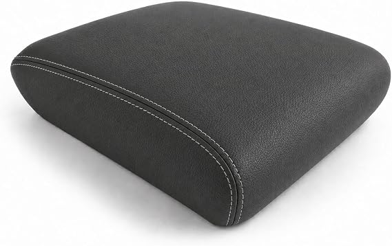 Armrest Lid Leather Cover For VW Amarok Grey Stitching