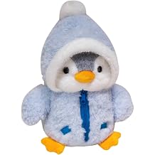 Penguin Plush Cute Penguin Stuffed Animal with Hat and Clothes 10" Cuddly Christmas Stuffed Animals Soft Body Pudgy Penguins for Home Xmas Party Winter Ornament Blue Plush