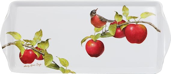 Calypso Basics Sanswich Reston Lloyd Collection by Sandy Clough Melamine Tidbit Rectangular Tray. Harvest Apple, Multicolor (06999)