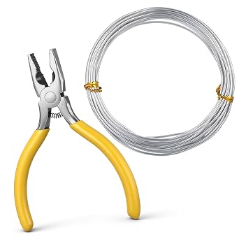 Sliver Nichrome High Fire Wire for Ceramics, 10 Feet High Temp Wire Nichrome General Purpose Heat Resistant Wires Bendable Craft Wires with a Mini Plier for DIY Crafts Jewelry Making Support