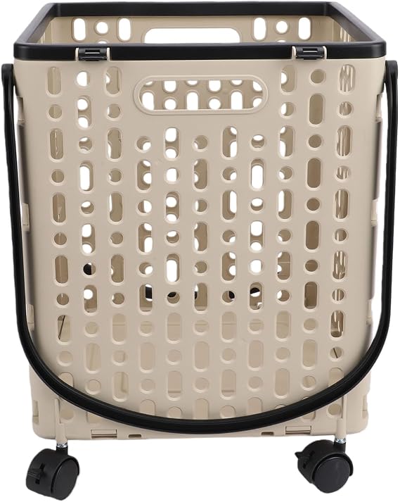 Foldable Grocery Basket Trolley With Ergonomic Handles | Portable Shopping Cart With 360 Wheels For Home Supermarket Outings XL (XL)