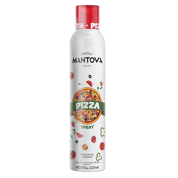 Mantova Pizza Flavored Extra Virgin Olive Oil Spray 8 oz Infused with Basil, Oregano & Garlic Perfect for Pizza, Pasta, Grilled Meats, Roasted Veggies & More