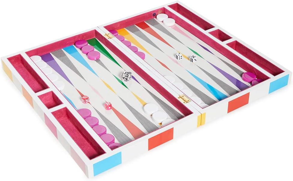 Jonathan Adler Women's Rainbow Checkerboard Backgammon Set