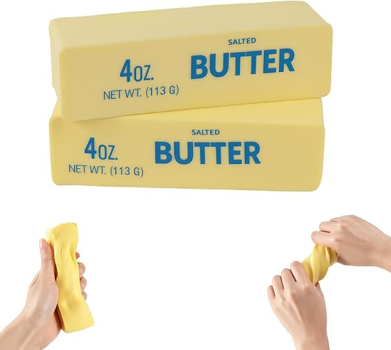 Butter Squishy - Viral Squishy Butter Toys, Slow Rising Squishies for Stress Relief, Portable Fidgets Squishies Butter, Home, Office & School Sensory Fidget Toy for Adults and Kids (2PCS)