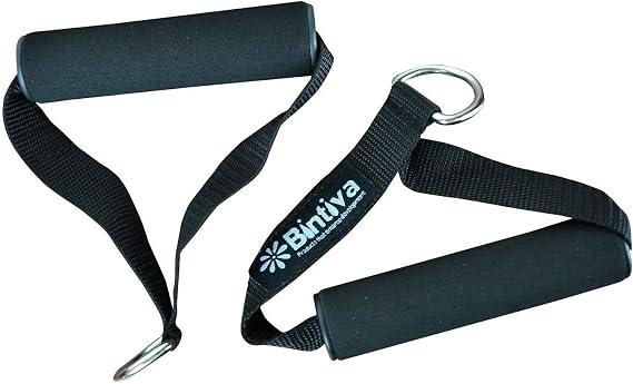 bintiva Heavy Duty Resistance Band Handles, with Foam Comfort Handles, and Convenient D-Ring