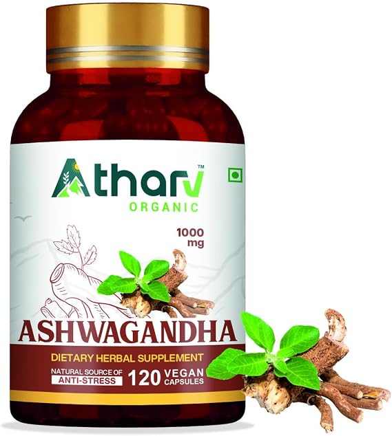 Ashwagandha Supplement1000 mg, Veggie Capsules Organic Ashwagandha Root Extract, Non-GMO, Gluten Free (120 Capsule)