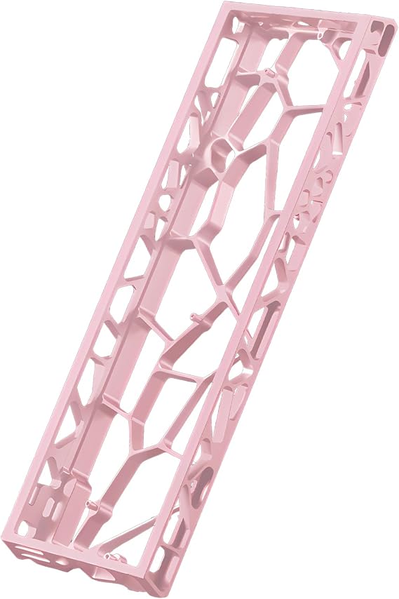 H60 Hollow Aluminum Alloy Keyboard Case,60% Mechanical Gaming Keyboard Shell DIY Custom Barebones Keyboard Kit for Wooting60/Win60/GH60/MADLIONS (Pink)