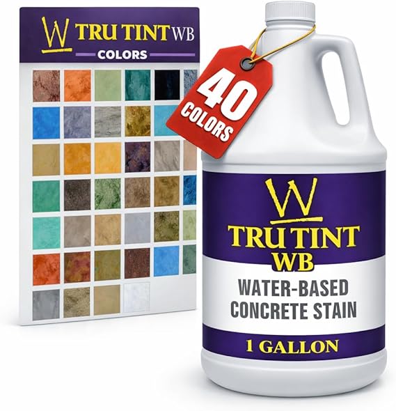Water-Based Concrete Stain Decorative Color for Concrete, Cement & Masonry Low VOC, Indoor/Outdoor Use Professional & DIY Concrete Coloring - September Wheat 1 Gallon