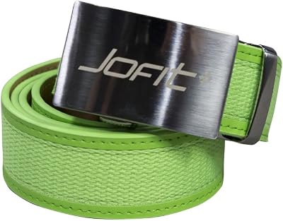 Jofit Women’s Athletic Clothing Signature Canvas and Leather Belt with Nickel Slide-In Buckle, One Size