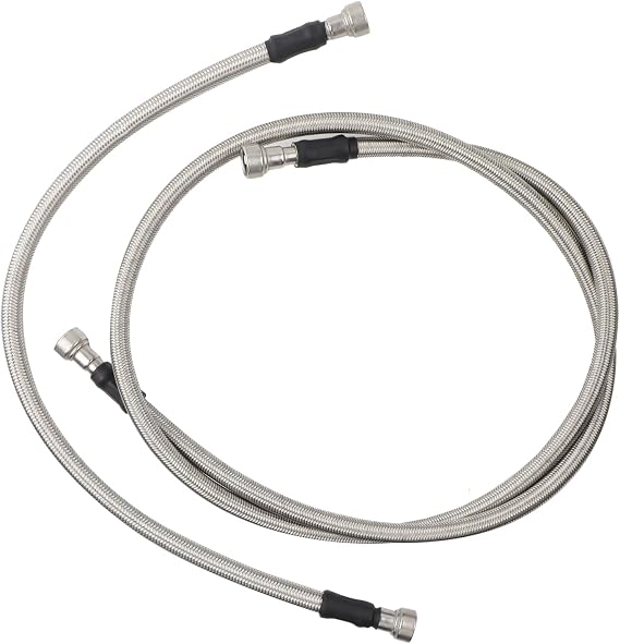 MUCO Stainless Fuel Line kit Fuel Tank Hoses 15167372 15077513 Flexible Braided Lines Stainless Steel for GMC Sierr Chevy Silverado 2500HD 3500HD 6.6L Duramax 2001 2002 2003 2004 2005 06 07 08 09 10