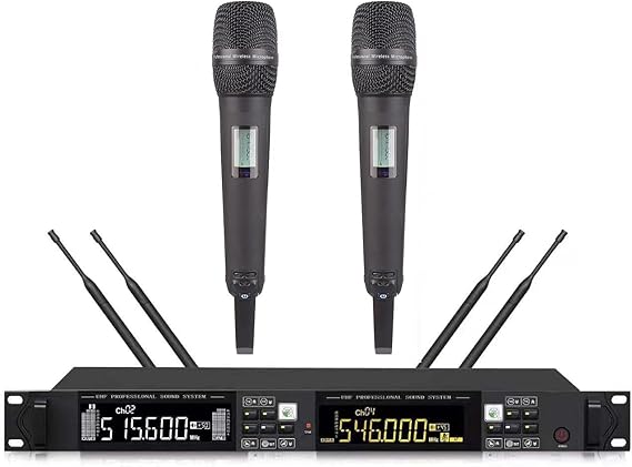 Pro Digital Wireless Rack Mount Microphone System for Church, Karaoke 2 Channels