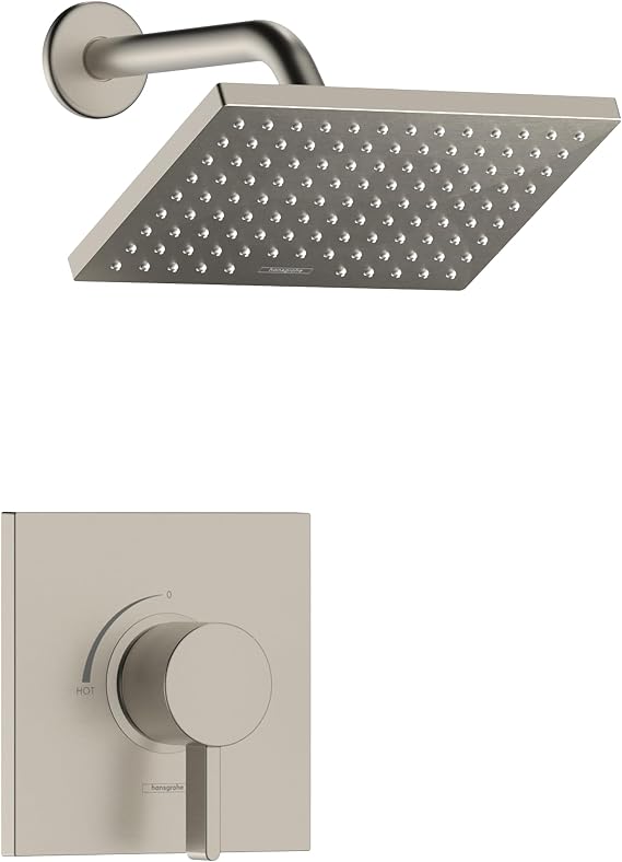 hansgrohe Vernis Blend Shower Set 1.75 GPM, 1-Spray Full Shower Trim Kit in Brushed Nickel, 04959820