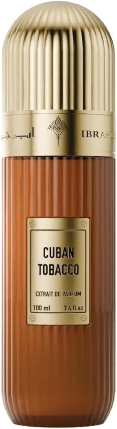 Ibrahim Al Qurashi Cuban Tobacco Extrait de Parfum for Men – 100ml | Warm Oriental Tobacco, Cocoa &amp; Vanilla Fragrance with Honey and Coconut | Long Lasting Masculine Perfume