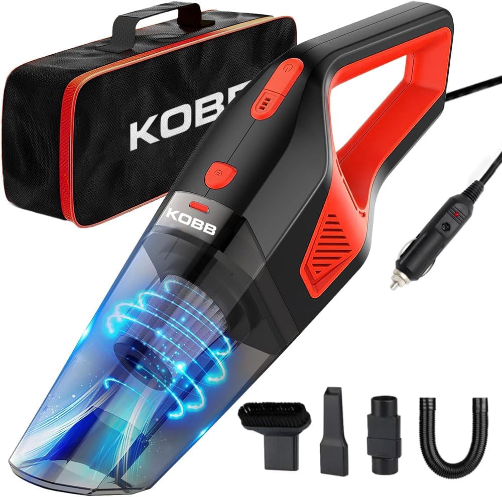 Kobb Kbv12 12Volt120Watt Car Vacuum Cleaner  5 Piece Accessory Set  Carrying Case