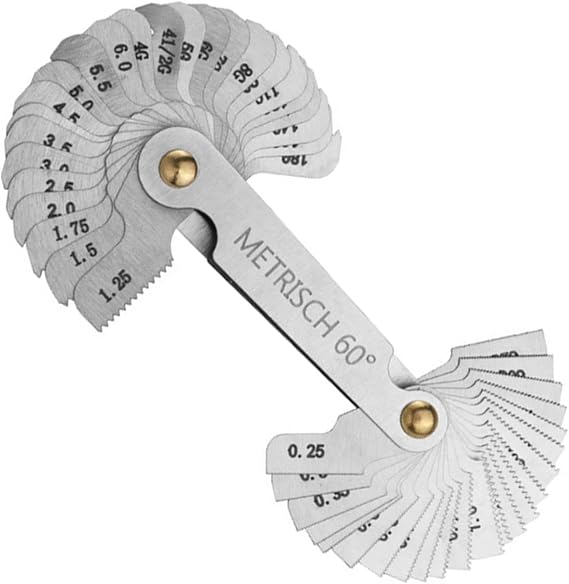 Thread Gauge 58PCS Metric & British,55/60 Degree Pitch Measuring Tool Set,for Accurate Screw Identification in Workshop and Home DIY Projects(A)
