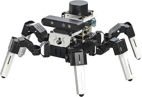 Yahboom ROS2 Robotics Programming Develop Six-Legged Robots Raspberry Pi AI Large Model Voice Module, LiDAR, Servos,Supports SLAM Mapping Navigation. (MUTO-RS 4ROS Ver Without Pi5)