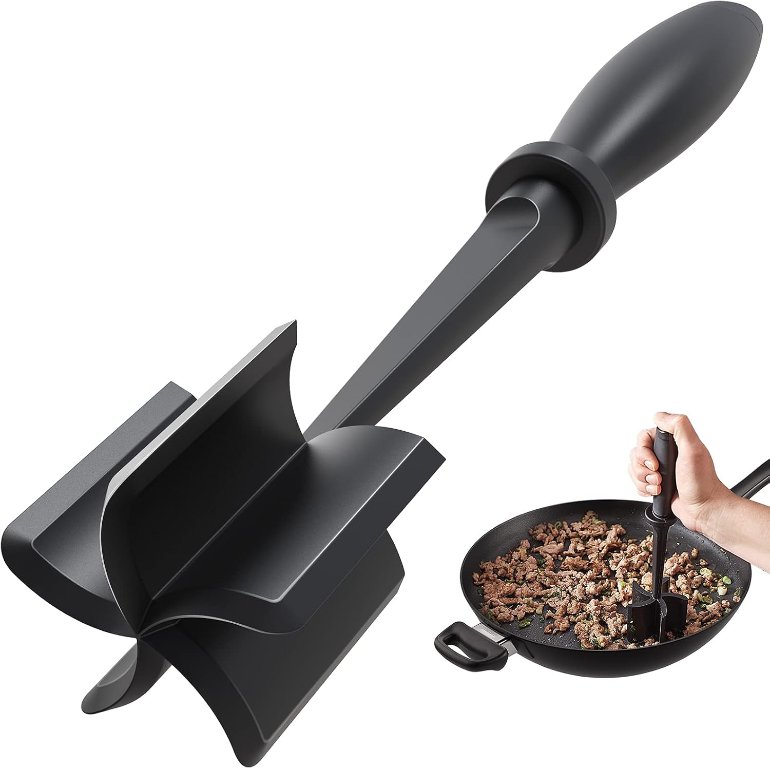 Meat Chopper, Upgrade Hamburger Smasher, Premium Heat Resistant Meat Masher for Ground Beef, Ground Turkey and More, Non Stick Mix Grinder-Aqua
