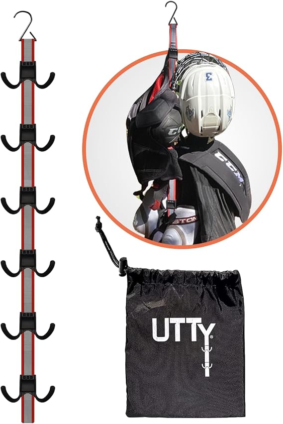 UTTY Multipurpose Portable Hanging Rack - Vertical Hockey Gear Drying Rack