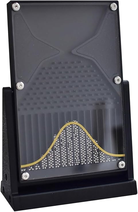Desk Galton Board,12 * 18cm Dalton Board/Galton,Probability Demonstration Model with Bell Curve,Physics Lab Experiment Tool for Random Distribution & Statistical Law Teaching (1pcs)(Black)
