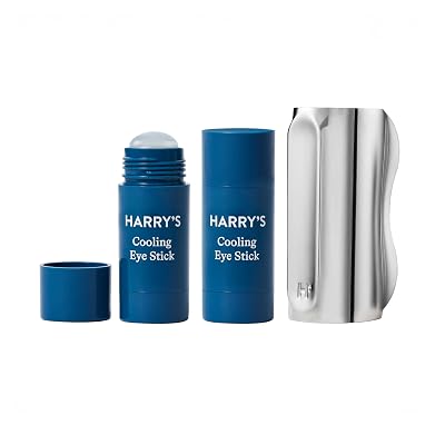 Harry's Cooling Eye Kit for Men - Gua Sha Depuffing Facial Massage Tool and Cooling Eye Stick