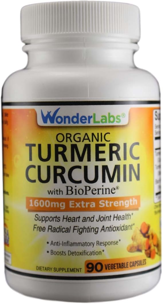Wonder Laboratories Organic Turmeric Curcumin with BioPerine, 90 Capsules