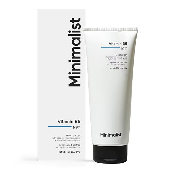 Minimalist Panthenol (Vitamin B5) 10% Face Moisturizer for Oily & Acne Prone Skin | For Dehydrated and Damaged Skin Barrier | For Women & Men | 1.7 Oz / 50 gm