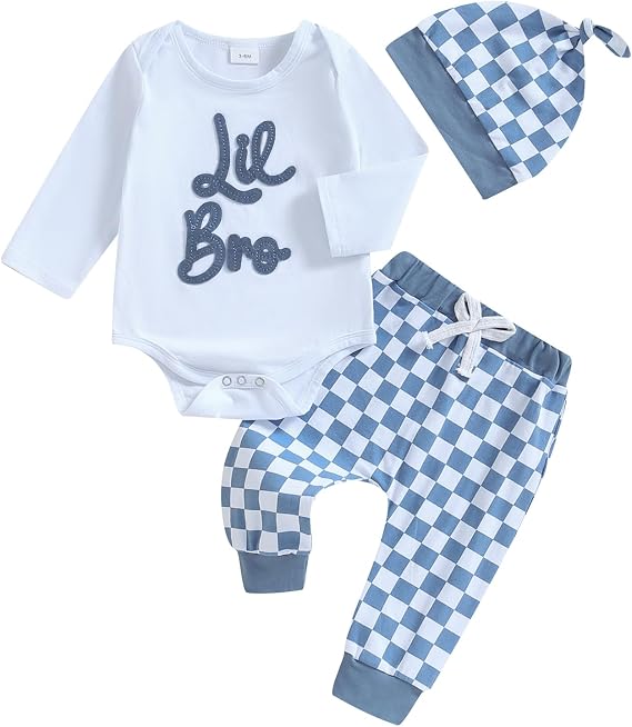 Bonangber Big Brother Little Sister Matching Outfits Long Sleeve Romper/Sweatshirt Pants Set Cute Baby Fall Winter Clothes