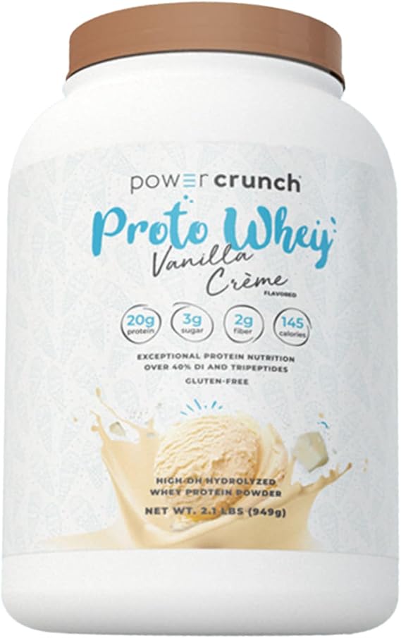 Power Crunch Proto Whey Vanilla Creme Protein Powder, 20g Protein, 26 Servings 1 Container of 2.1 LBS (949 g)
