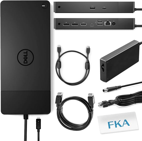 Dell WD19TB Docking Station, Performance Dock WD19TB with 180W Power Adapter + 130W Power Delivery + HDMI Cable + DisplayPort Cable