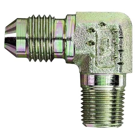 Eaton Aeroquip 2024-8-8S 90 Degree Male Elbow, JIC 37 Degree & NPT End Types, Carbon Steel, 1/2 JIC(m) x 1/2 NPT(m) End Size, 1/2" Tube OD, 1/2" Male Pipe Size