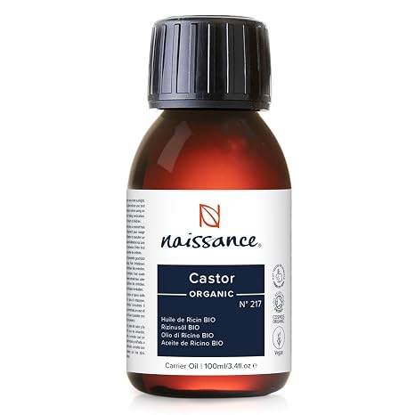 Naissance Organic Cold Pressed Castor Oil (no. 217) 100ml - Pure Certified Organic Unrefined Vegan Hexane Free No GMO