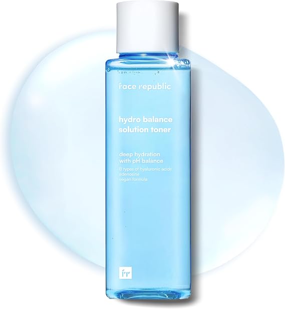 Face Republic Hydro Balance Solution Toner 160ml 5.41 fl oz | Hydrating & Balancing | Hyaluronic Acids, Panthenol, Adenosine | Soft, Plump Skin | Vegan Korean Skin Care